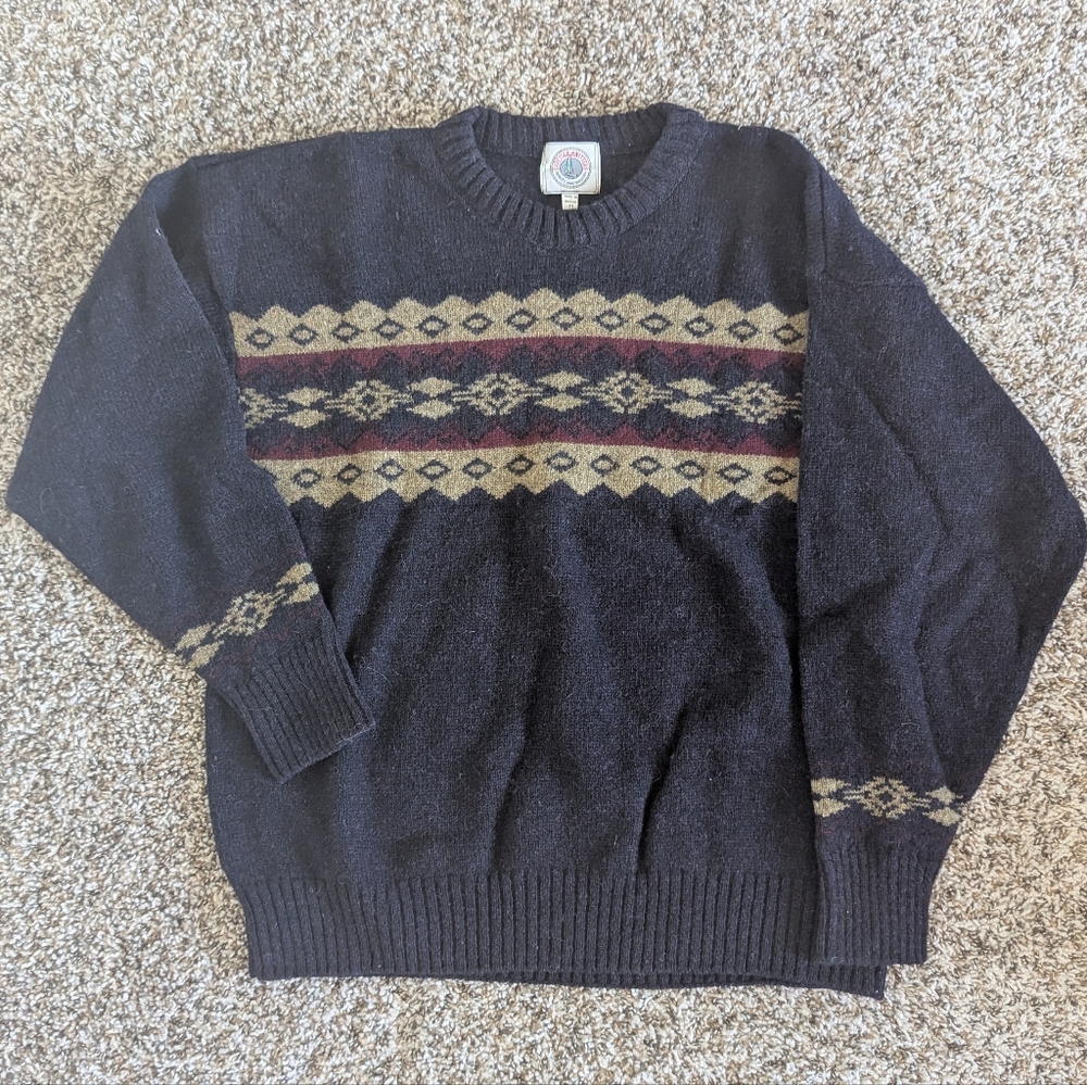 Men's Navy Patterned Sweater